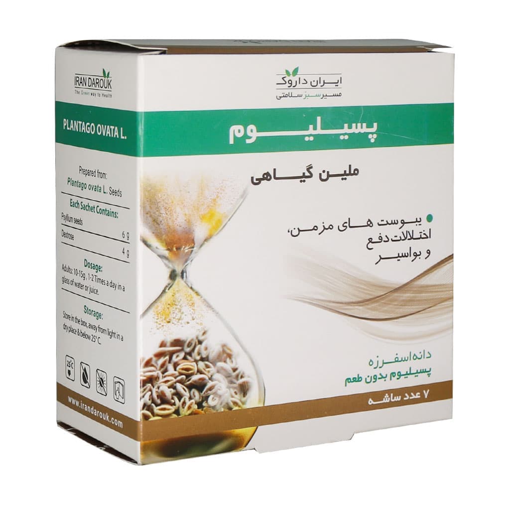 پودر دانه اسفرزه پسیلیوم ایران داروک 7 ساشه بدون طمع - تصویر 2